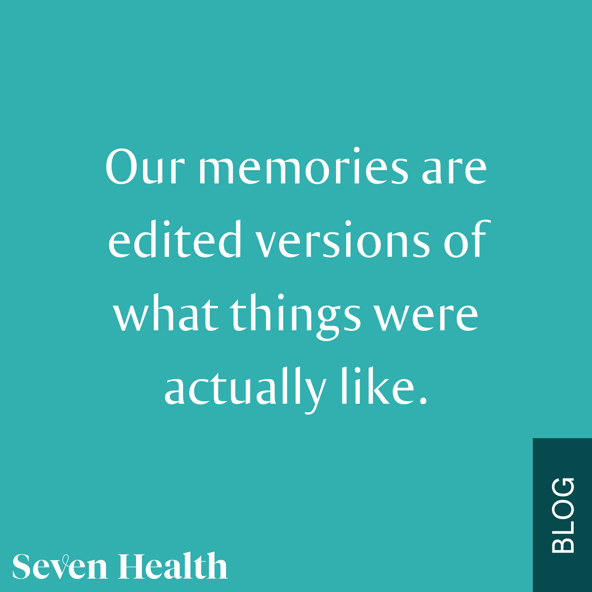 7Health's tweet image. Today on the blog, Chris is asking the question “is your memory as accurate as you think?” And looks into the research, along with how our memories from the past can impact our future. Check it out here: buff.ly/3eGdziK

#mentalhealth #memory #research
