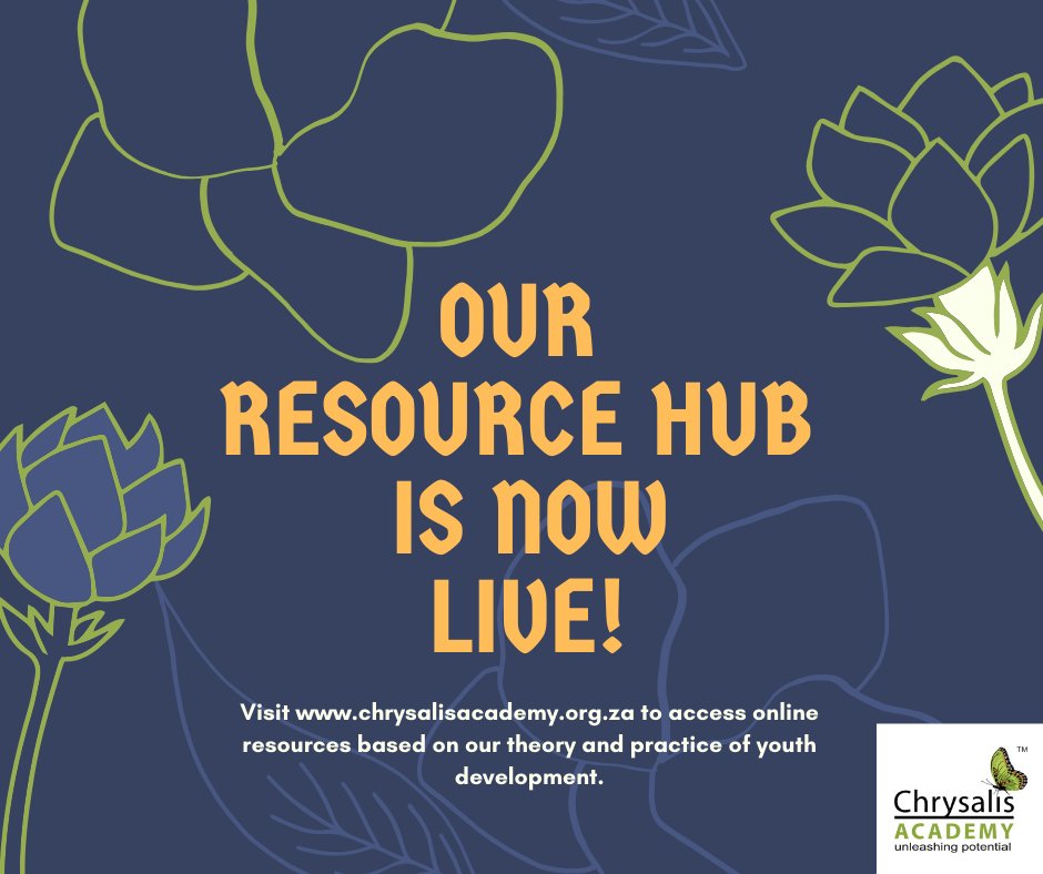 Our Resource Hub is now live! The Hub provides resources for our graduates and all other youth practitioners, researchers and faith-based activists working with youth. chrysalisacademy.org.za/resources-2/