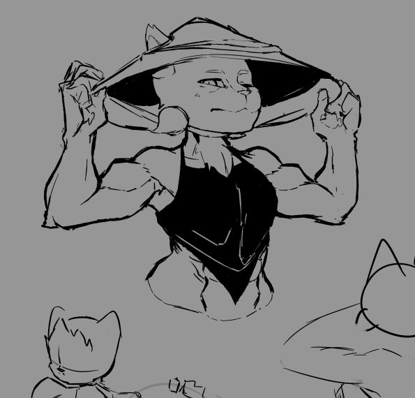 doodling buffed cat 