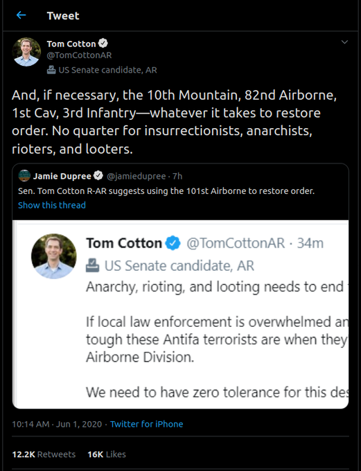 This is just like #Gaddaffi #Libya and #Al_Sisi #Egypt. #USAmadness #TomCotton https://t.co/8UaRigoM<a href="/tag/gaddaffi"class="tags">#Gaddaffi</a><a href="/tag/libya"class="tags">#Libya</a><a href="/tag/al_sisi"class="tags">#Al_Sisi</a><a href="/tag/egypt"class="tags"><span>#egypt</span></a><a href="/tag/tomcotton"class="tags"><span>#tomcotton</span></a><a href="/tag/usamadness"class="tags"><span>#usamadness</span></a>