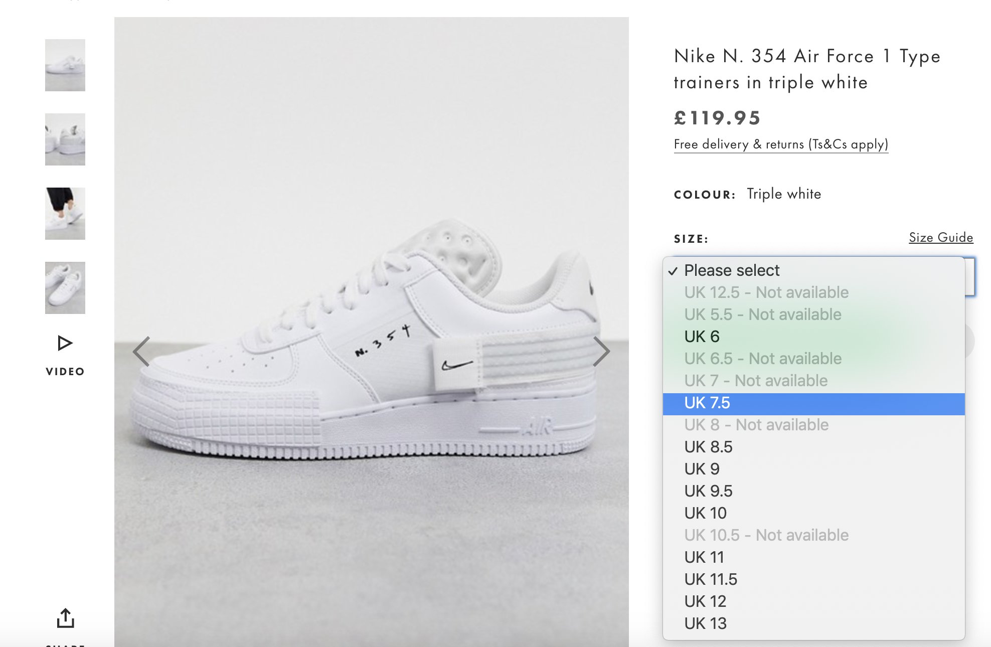 air force 1 type restock