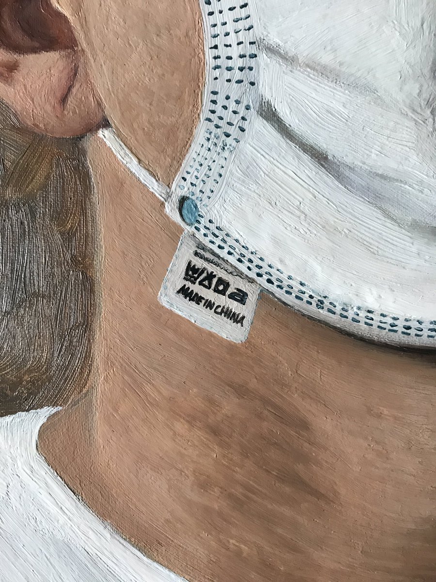 Farry_'s tweet image. My self portrait oil painting during #COVID19 #painting #ArtistOnTwitter #C4ArtClub #selfie #selfportrait