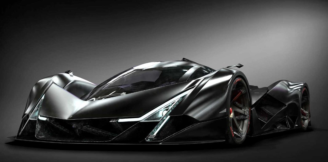 Wild Devel Sixteen Hypercar - 12.3-liter V16 engine /incl.  two LS V8 engines merged together plus  four turbochargers /. Result :  5,000 horsepower (3728.499 kW) and reach a top speed of 320 mph...