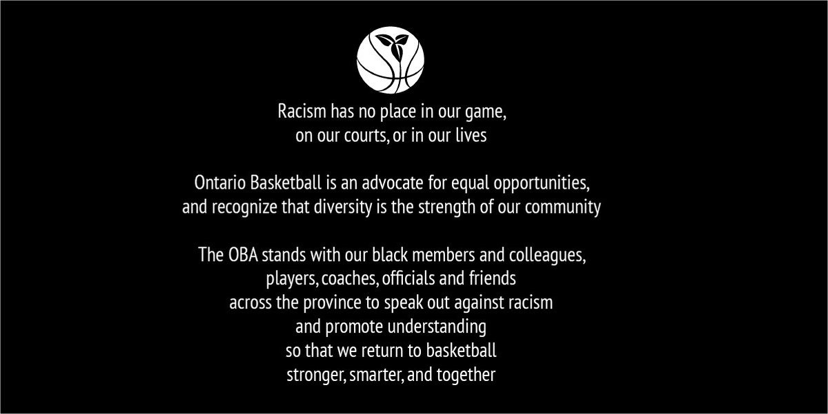 #blacklivesmatter

statement from Ontario Basketball