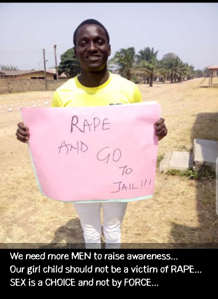 jesulanasusan's tweet photo. We need more Men to raise awareness!!!
GIRLS should never be a victim of RAPE.
Sex is a CHOICE and Not by FORCE!!!

NO TO RAPE

#saynotorape 
#JusticeForUwa https://t.co/GbX45KPwOV