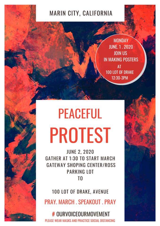 TamHighPTSA's tweet photo. Protest organized by high school and college students tomorrow in Marin City. https://t.co/nJHw6lpNwh
