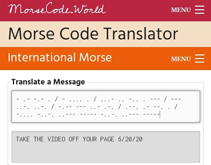 it was a morse code, which translated to this