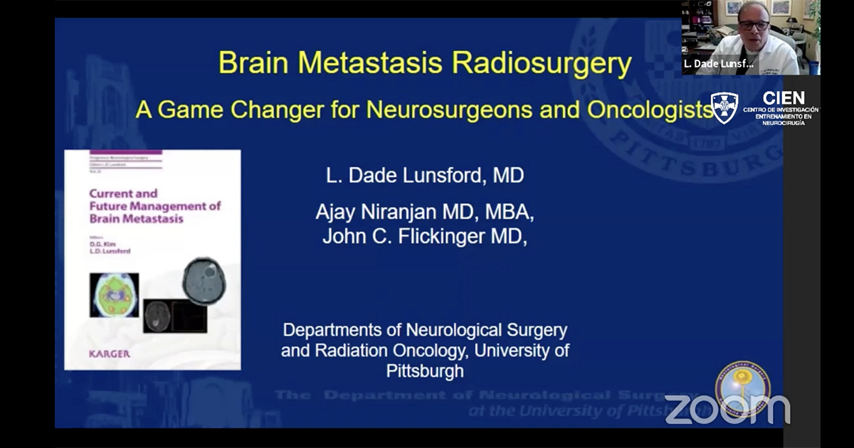 PittNeurosurg's tweet photo. Watch L. Dade Lunsford present his lecture ‘Brain Metastasis Radiosurgery: A Game-Changer for Neurosurgeons and Oncologists’ at the 2020 International Web-Based Neurosurgery Congress. https://t.co/P0F3hi24ab https://t.co/TRurzMuo84