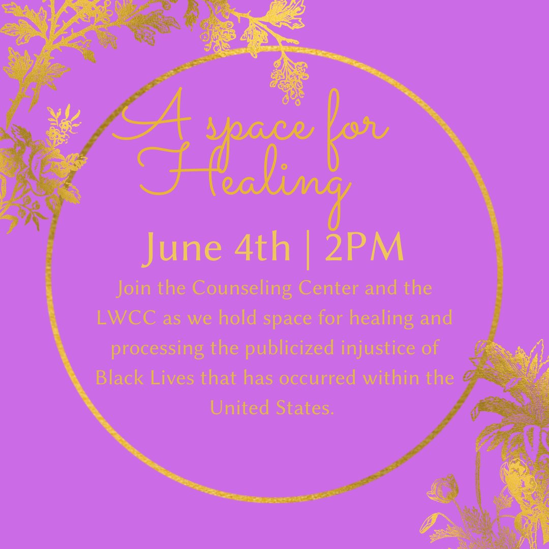 Join the LWCC and the ECU Counseling Center as we create space for conversation to discuss recent tragic events within the US. You can join via buff.ly/2TWPMDe