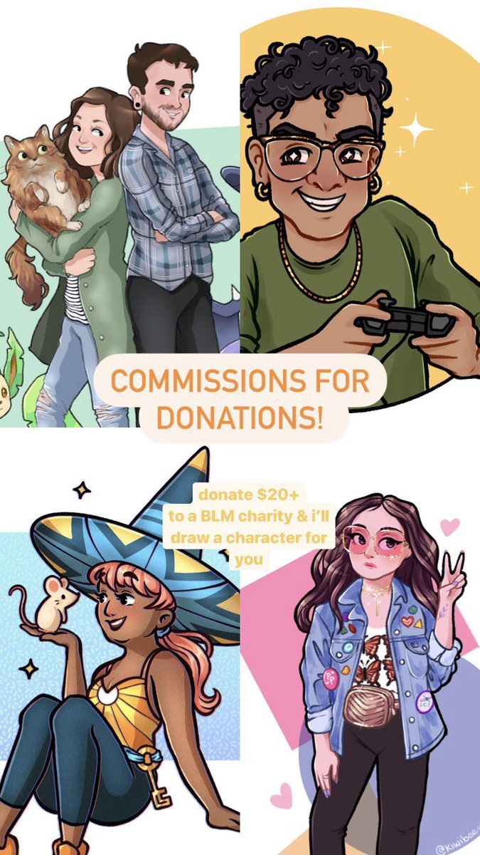 I'm doing commissions for donations!! Donate $20+ to any organization on this list https://t.co/yKmS77R6tn & send me a screenshot 