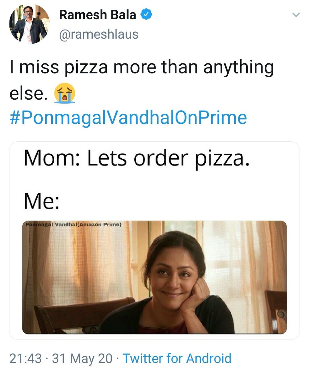 Lacks of daily wagers are struggling to make ends meet. Naai ku pizza kekudhu. #PonmagalVandhalOnPrime