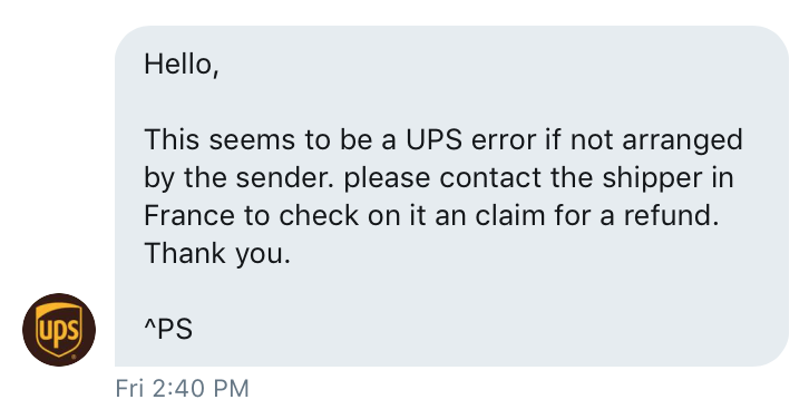 .<a href="/UPS_UK/">UPS UK</a> by your own admission, you messed up my delivery and LIED into the bargain. Parcel on it's way back to France and seller refuses a refund. You guys are incompetent on a MONUMENTAL scale. what are you going to do???