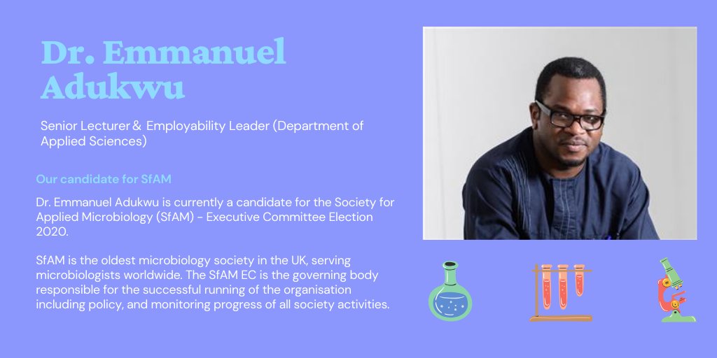 ATTENTION! We proud to announce @EmmanuelAdukwu is currently a candidate for consideration for election to the Executive Committee @SfAMtweets - Department of Applied Science Candidates please consider voting!