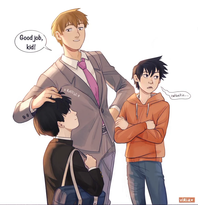 As my friend has put it: "Gross", Ritsu says as his cheeks grow pink. 
That boy just needs some praise?

#mobpsycho100 #kageyamashigeo #reigenarataka #kageyamaritsu #art #mob 