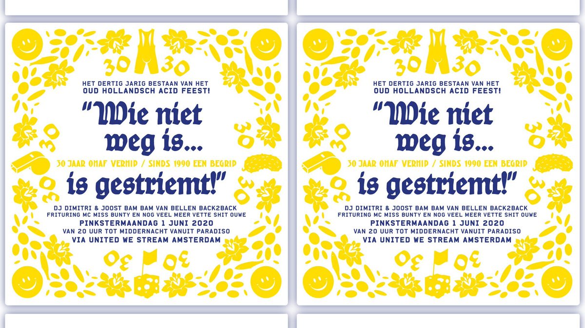3voor12's tweet image. Vanaf 20u streamen we het Oud Hollandsch Acid Feest vanuit @ParadisoAdam: @joostvanbellen en @dimitrikneppers serveren je de allerbeste acid house. 3voor12.nl/unitedwestream