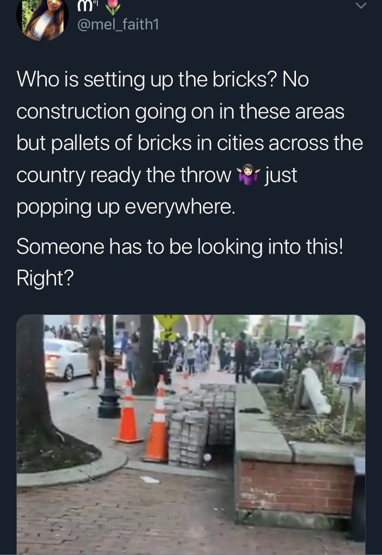 shoe0nhead's tweet photo. so whats up with the conveniently placed piles of bricks? is this a video game? https://t.co/AGHj4Z2Flb
