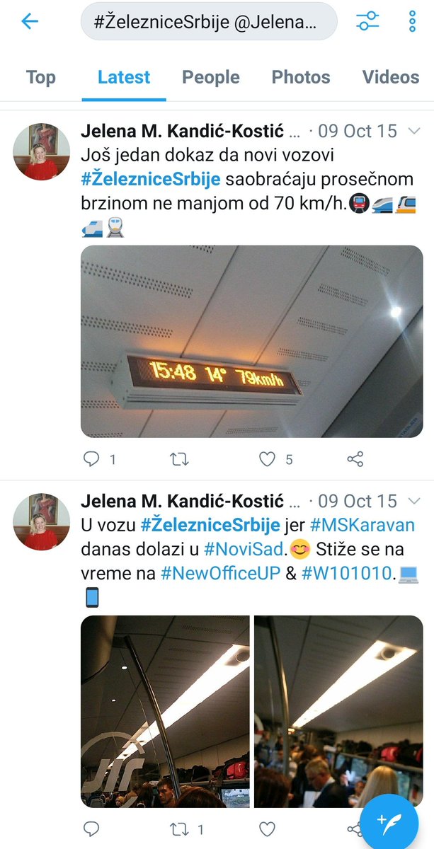 @mariolaa1103 <a href="/Zorana_ZM/">Zorana Mihajlović</a> <a href="/Inf_zel_Srb/">Инфраструктура железнице Србије а.д.</a> <a href="/SrbijaVoz/">Železnice Srbije</a> <a href="/SrbijaKargo/">"Србија Карго" а.д.</a> <a href="/Ostoja1945/">Ostoja Mijailovic</a> Mali digitalni pokloni📷🎁📹 za #ŽelezniceSrbije💪🏻🇷🇸🚇🇷🇸✊🏻 još od 2015. &amp; 2016. godine kada nije bilo nijednog zvaničnog profila na TW.

Periskopovala sam iz #NoviSad sa #3G mreže (nisam ponela sopstveni #MiFi-ruter; voz nije tada imao #WiFi).

pscp.tv/w/caPIzTU0ODAz…