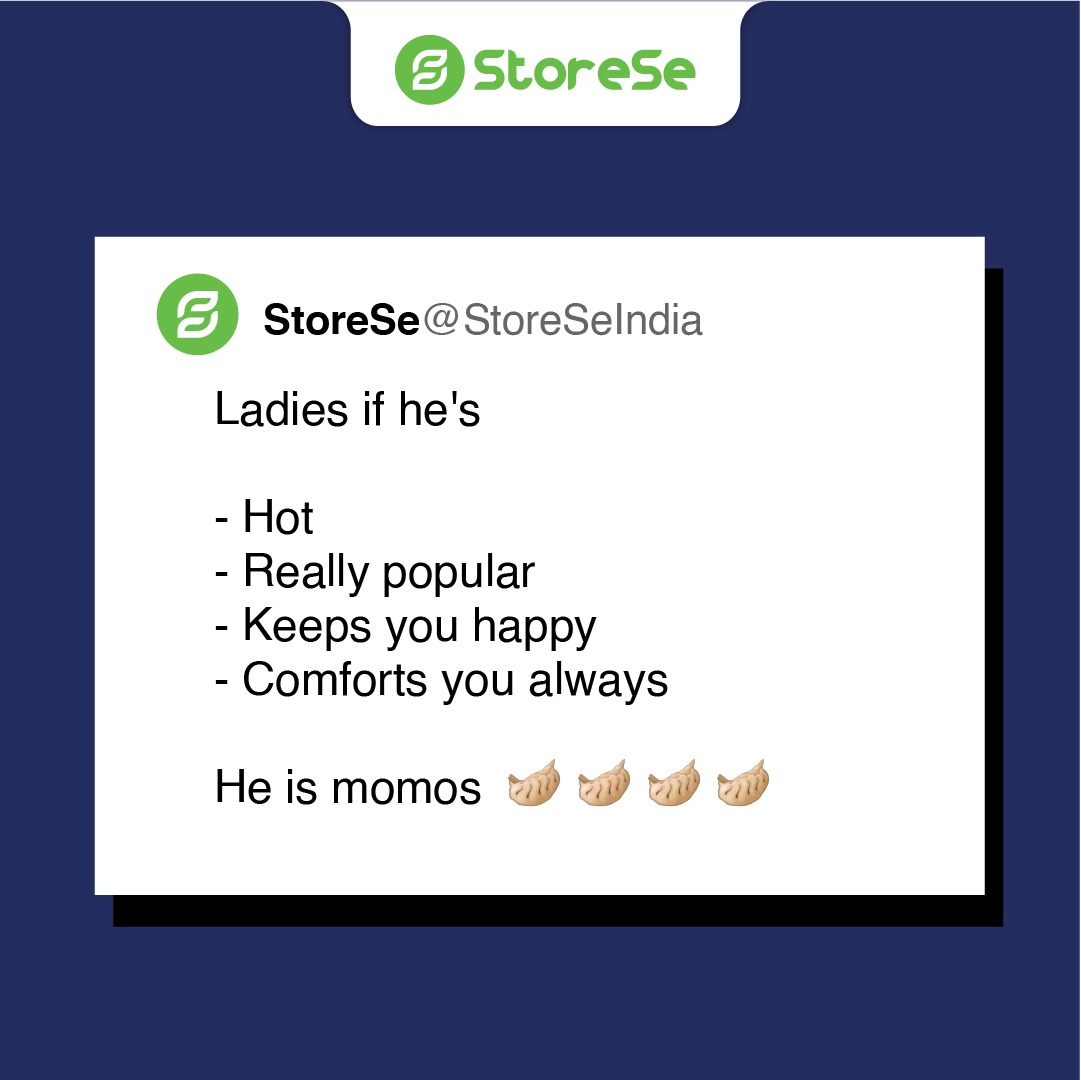 StoreSeIndia's tweet photo. We stan Momos!
#storese #absestorese #bangalore #delhi #grocerydelivery https://t.co/T53BYyPFzl