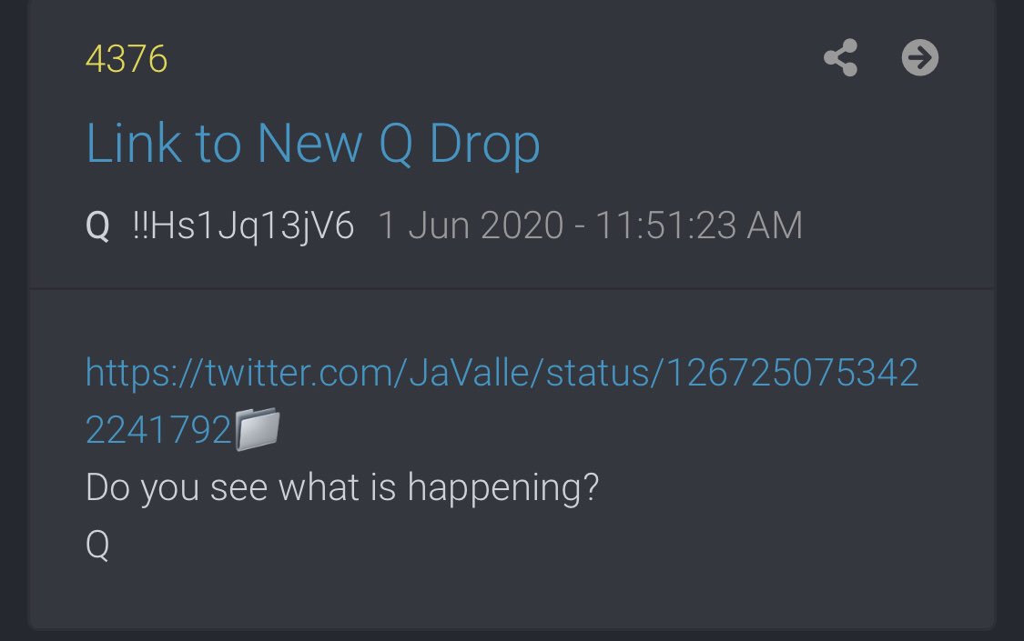 4376 https://twitter.com/JaValle/status/1267250753422241792Do you see what is happening?Q