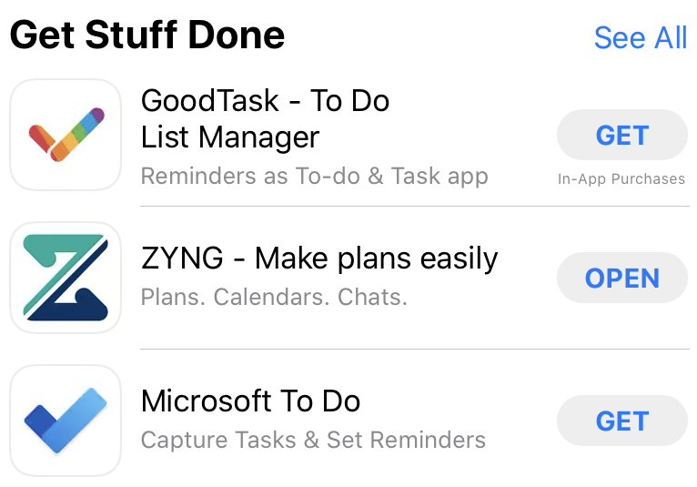 howbout_app's tweet image. We've toyed with a few phrases that summarise what we do. Apple swoop in and blow them all out the water on their first go: ZYNG helps you get sh*t done. Also featuring @Microsoft, who are trying hard to steal our thunder... #appstore #appfeature #getstuffdone