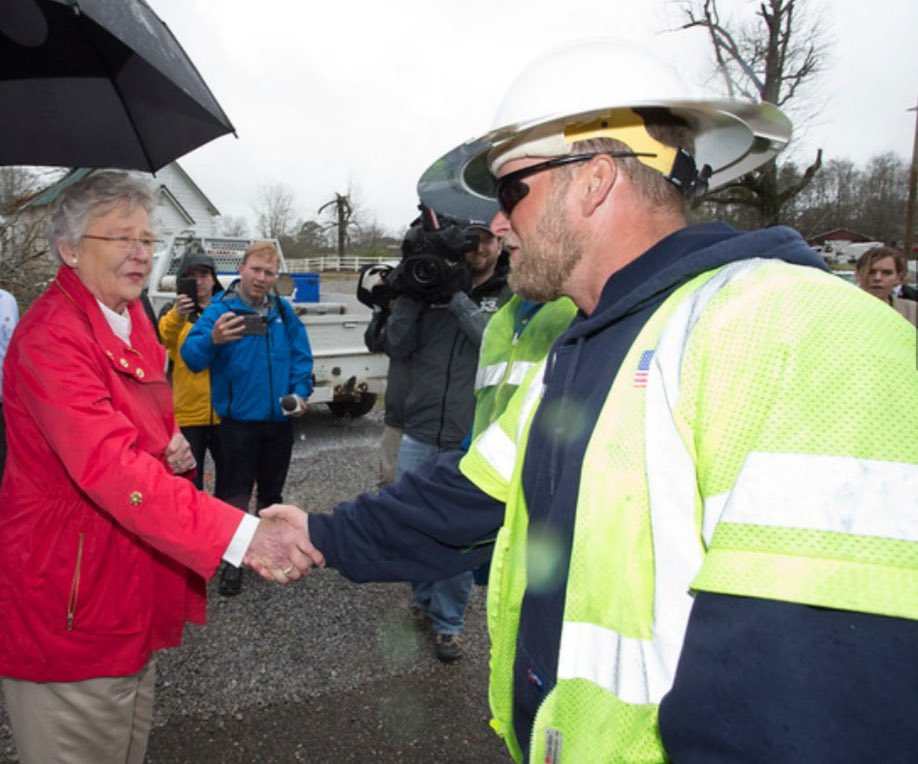GovernorKayIvey's tweet photo. The first Monday in June is designated as Alabama Lineman Appreciation Day. Anytime severe weather strikes we can always count on our linemen to get our electricity up &amp; running as expeditiously as possible, often under dangerous circumstances. Thank you, linemen! #ThankALineman https://t.co/WEaQnY8ZBv