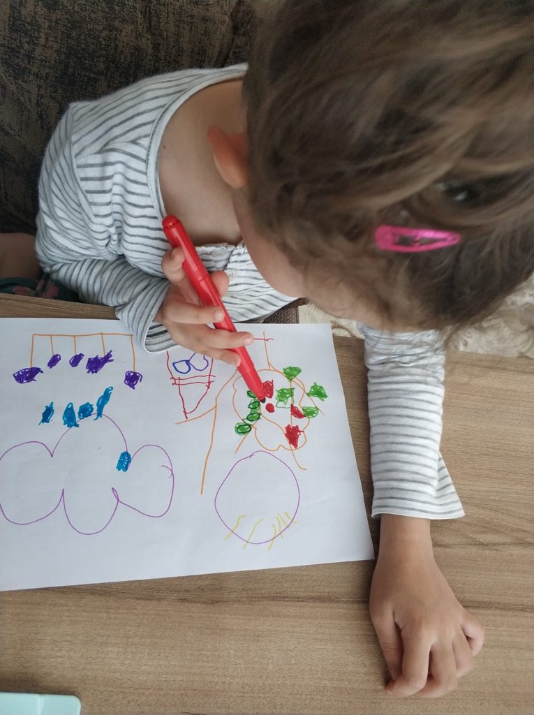 il_serpil's tweet photo. Çıkarmalı sanat etkinliğimiz.söylenilen çıkarma işleminden kalan sayı adedince çiçek bulut damla yaprak vss çizdik.bu şekilde çıkartma işlemi ile kendine özgü yaratıcı sanat gerçekleştirdik.@Hasrettkcn @nilcicek @IErzem @TYorulmazlar https://t.co/q0c6HmvPW6