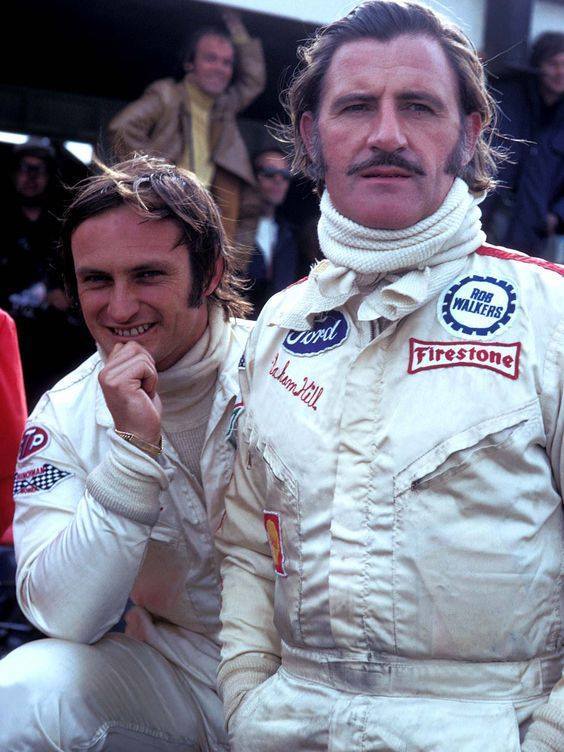 Chris Amon & Graham Hill (1970) #F1 #Goldenage #Speed #Heroes #racingdrivers rtrsports.co.uk