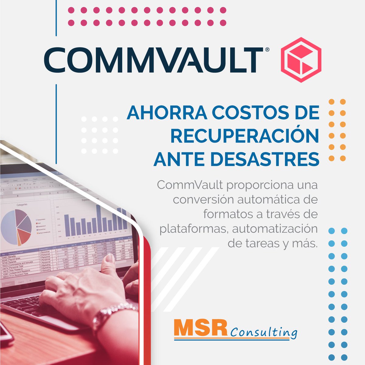 MSR_CTM's tweet photo. ¡Ahorra costos! Automatiza, monitorea y administra tareas comunes de recuperación de datos con #CommVault. Solución única para los profesionales de TI: 

👉 https://t.co/ts0VhOpFdO

#MSRConsulting #DataProtection https://t.co/SvQdzphm5N