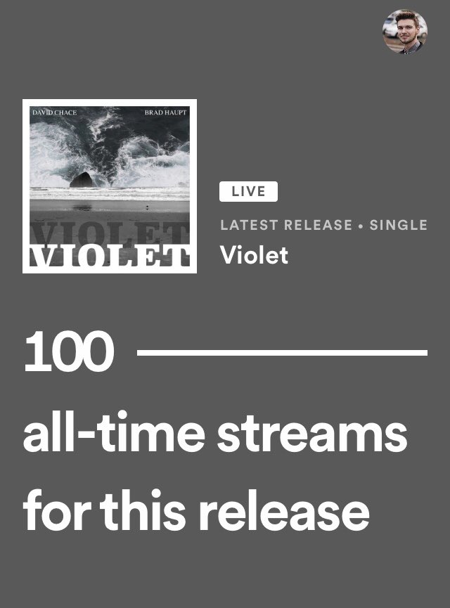 BradHaupt_'s tweet image. Huge thanks to everyone for getting us our first 100 streams on @Spotify 💚

Listen now: open.spotify.com/track/3xm6XtiK…