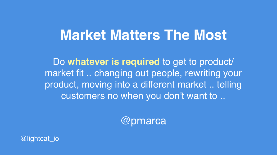 Rereading some of the classics on #prodmgmt helps get back to the basics. In this vein, we're re-reading <a href="/pmarca/">Marc Andreessen 🇺🇸</a>'s Guide to Startups (buff.ly/2DeXu0j). We should create a practical heuristic Product-Market Fit Score that could be tracked on a weekly basis.