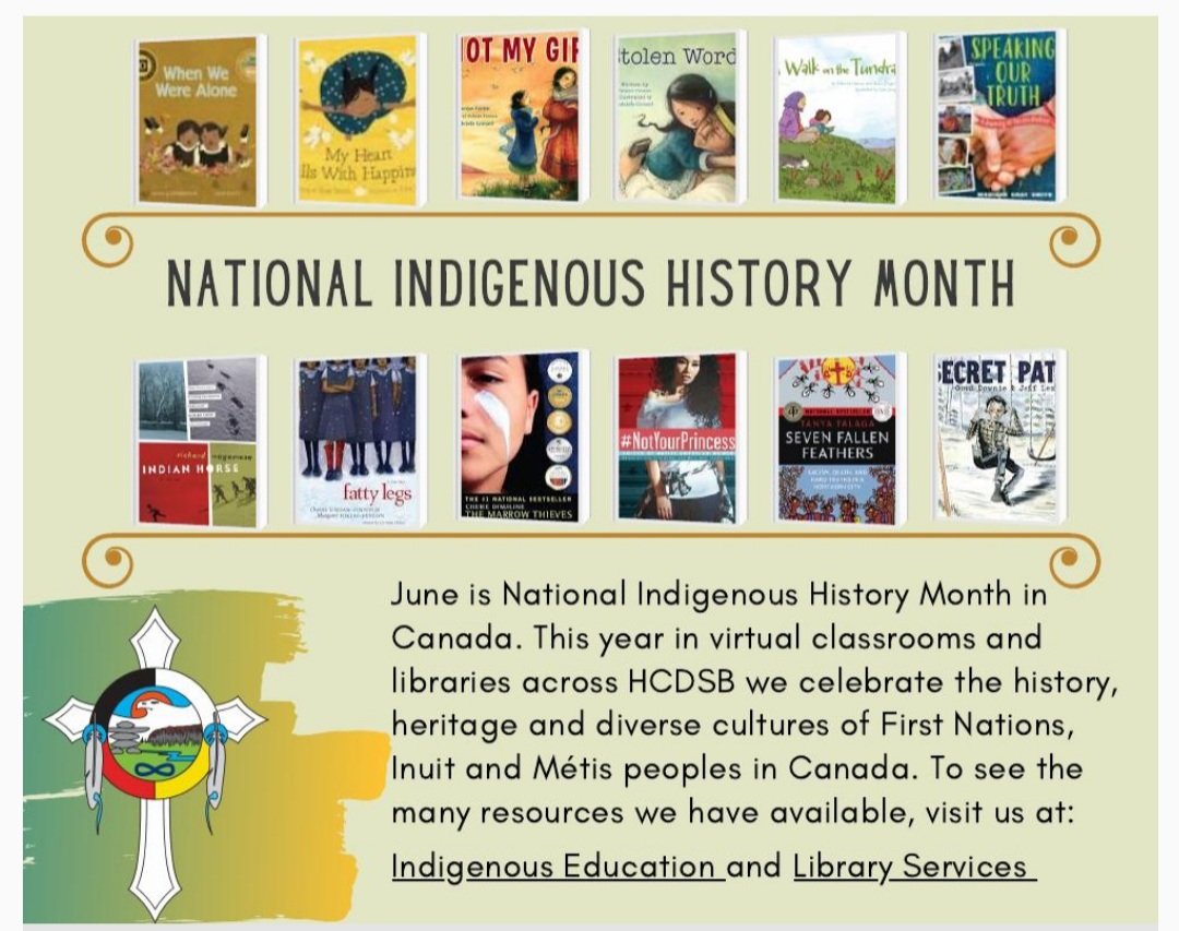 HCDSB-Indigenous (@indigenoushcdsb) on Twitter photo June is National Indigenous History Month in Canada. Virtual classrooms and libraries across <a href="/HCDSB/">Halton Catholic DSB</a> have access to these titles through <a href="/LRC_HCDSB/">Learning Resource Centre</a>. Excited to be adding to our collection on a regular basis. June is National Indigenous History Month in Canada. Virtual classrooms and libraries across <a href="/HCDSB/">Halton Catholic DSB</a> have access to these titles through <a href="/LRC_HCDSB/">Learning Resource Centre</a>. Excited to be adding to our collection on a regular basis.