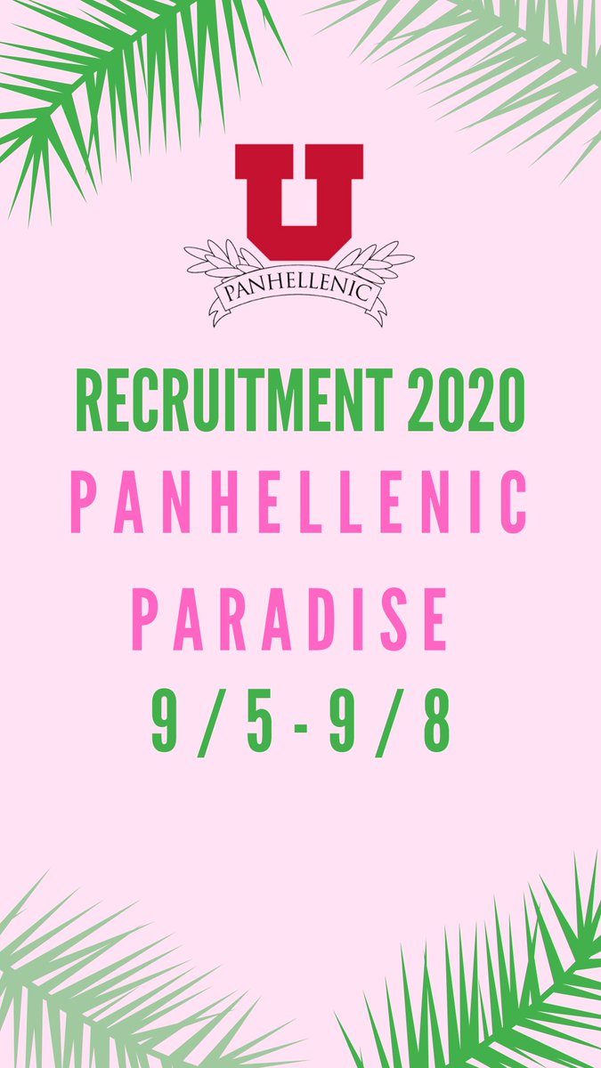 Recruitment registration is LIVE! Find your paradise at the University of Utah by going Greek! Invest if yourself and find your lifelong friends. fraternityandsororitylife.utah.edu