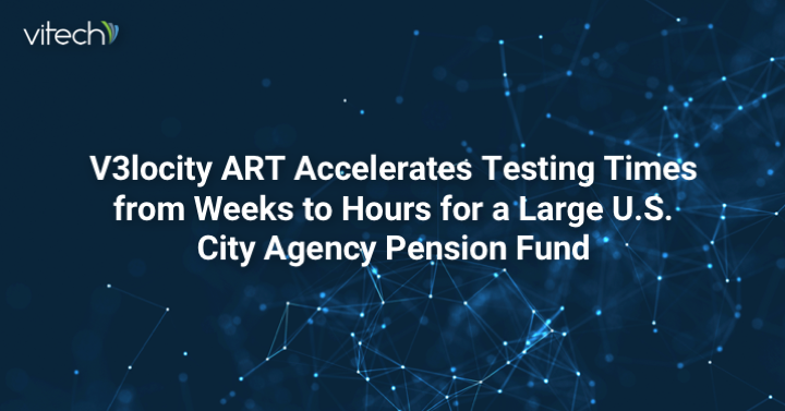 VitechSystems's tweet image. Check out this case study, showing how V3locity ART accelerated the testing time from weeks to hours for a large U.S. city agency #pension fund. Click here: ow.ly/sYQw50zVNfX
 
#casestudy #automatedregressiontesting #pensionfund #insurance #lifeinsurance