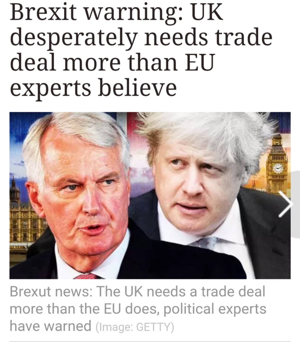 Even the Express sees the truth #NoDealBigProblem #ExtendTransition https://express.co.uk/news/politics/1288279/brexit-news-uk-eu-trade-deal-latest-brexit-transition-period-boris-johnson-barnier-frost/amp?