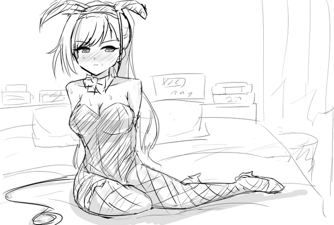 内心期待しているバニー夏葉のラクガキ 