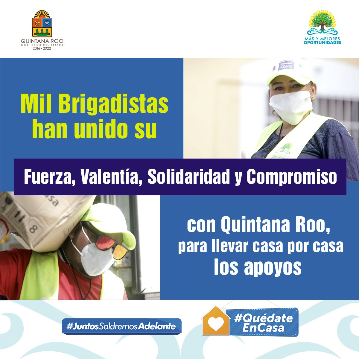 Casa por casa recorremos los 11 municipios de #QuintanaRoo, entregando los apoyos a las familias que más lo necesitan. Gracias por su confianza y paciencia. #JuntosSaldremosAdelante #QuédateEnCasa
