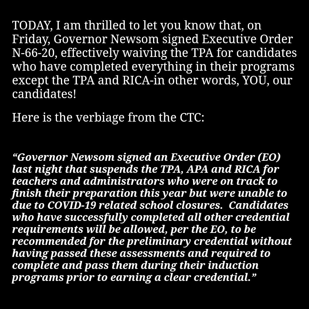 MH_Wishengrad's tweet image. I&apos;M GOING TO BE A TEACHER!!! Thank you Governor Newsom! 😭🙏 #CalTPA #governorNewsom #teachingcredential