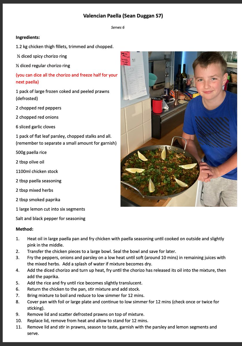 By popular demand......here is a copy of Sean's fantastic Paella recipe. Let us know if you give it a go.