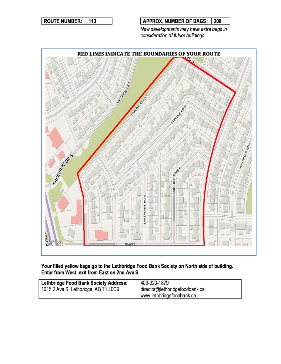 We have ONE last route on the South Side! 
If you live in Redwood, come help us out! Sign up at targethungerlethbridge.com

There are 16 ROUTES LEFT in all of Lethbridge! 
15 in the North and 1 in the South!

Come be apart of something bigger!

<a href="/IFBLethbridge/">Interfaith Food Bank</a> <a href="/lethfoodbank/">Lethbridge Food Bank</a>