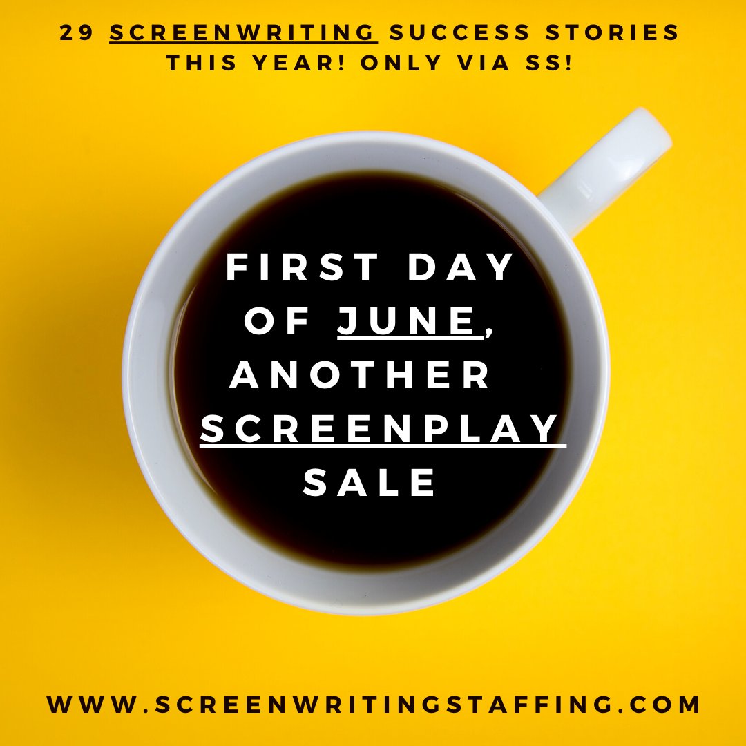 ScreenwritingSU's tweet image. 1st day of June, we already got another #screenplay sale; only via Screenwriting Staffing!

Read about the newest sale here: mailchi.mp/screenwritings…

GET PAID TO BE A #SCREENWRITER!

#screenwriting #scriptchat #filmindustry #shortfilms #shortscreenplays #amwriting #screenplays