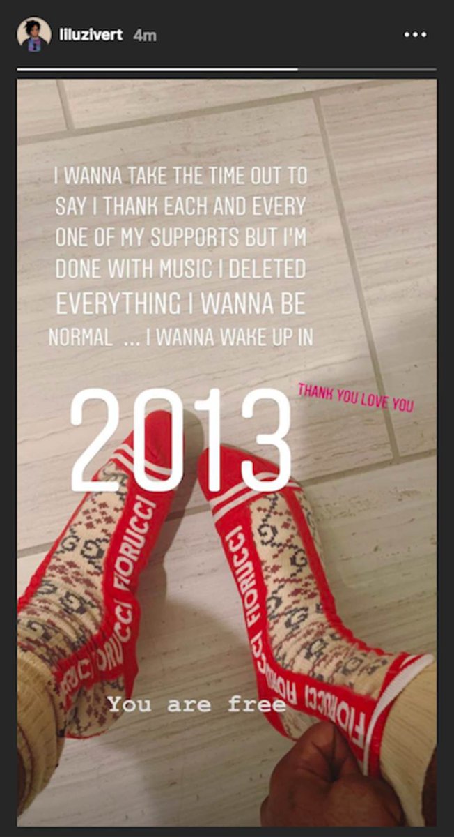 In 2019 Lil Uzi Vert would shock the world and retire telling his fans they& #39;re free and that he want& #39;s to be normal again. Shortly after this statement Uzi would go behind his labels back and drop "Free Uzi" stating he wants out of his contract with Atlantic Records.