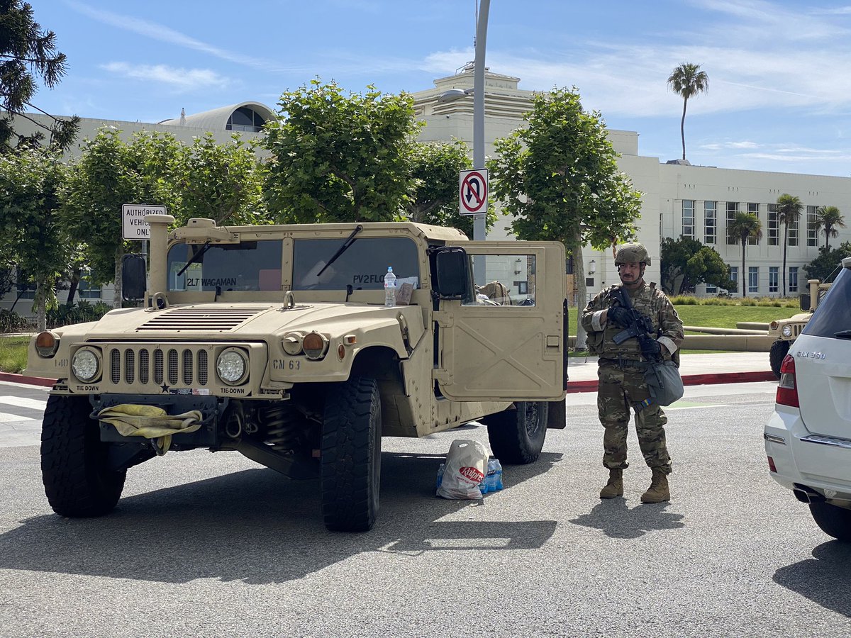 the National Guard is very present in Santa Monica this morning