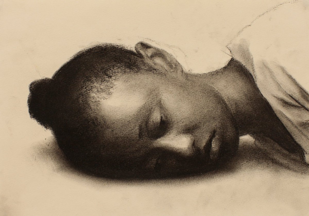 RuozheXue's tweet photo. Untitled, 21x29cm, Charcoal on paper, 2014 #blacklivesmatter #ICantBreathe https://t.co/1KNsdP7ir7