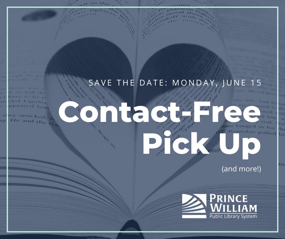 PrinceWmLibrary's tweet photo. Save the Date! Beginning Monday, June 15, the following services are coming your way: Contact-Free Pick Up, Requesting Physical Materials, and Phone Concierge Service! 

Read more: https://t.co/XQZXpNuRyM. https://t.co/uABBsz6WXq