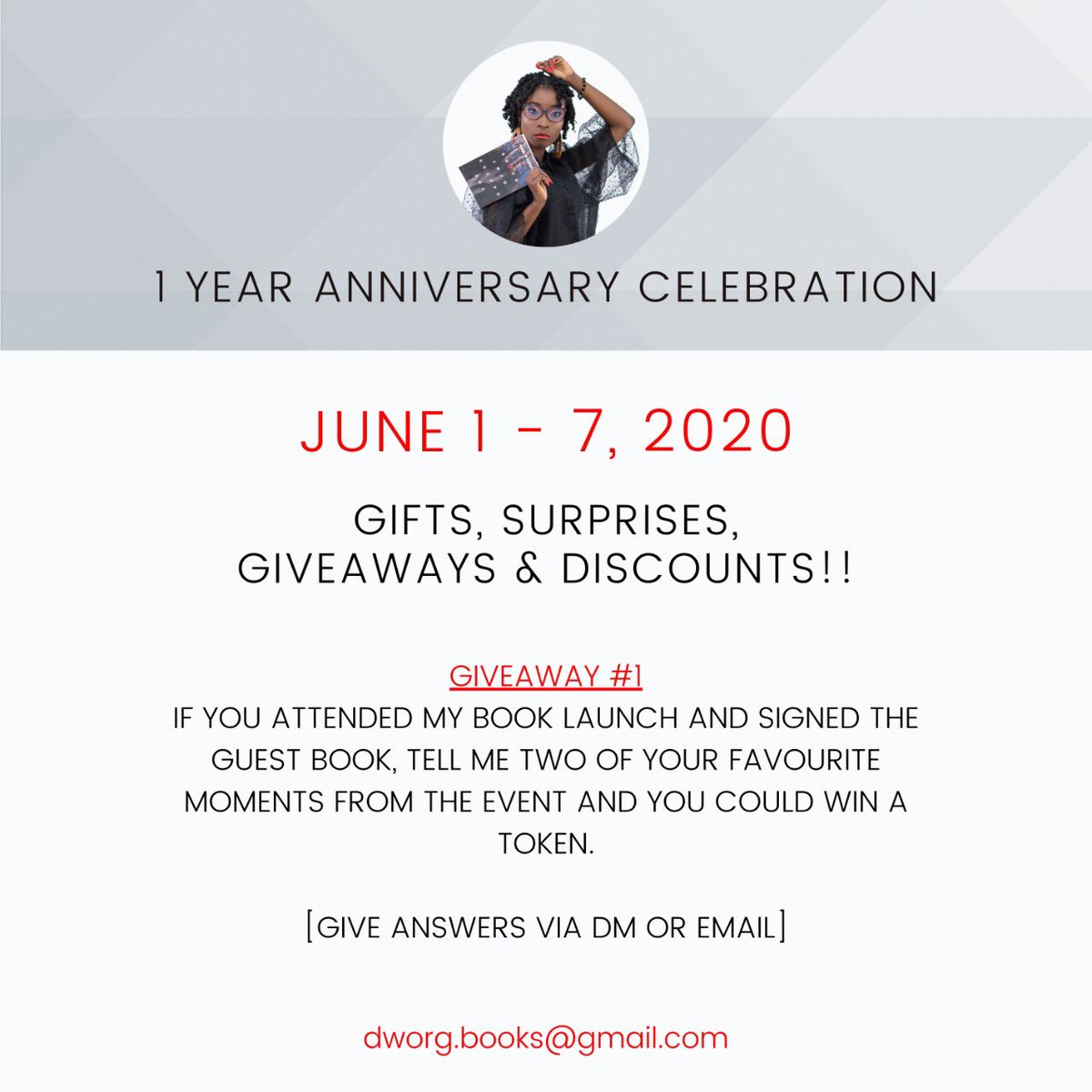 Daniellia_White's tweet photo. 30 DAYS OF CELEBRATION!!! 🍾🍾🍾
#letsgo #convoinmotion #thedepthsofmyscars©️ #TDOMS
#bookpackages #discounts #giveaways #newmerch #rollout https://t.co/1bEtD02UJt