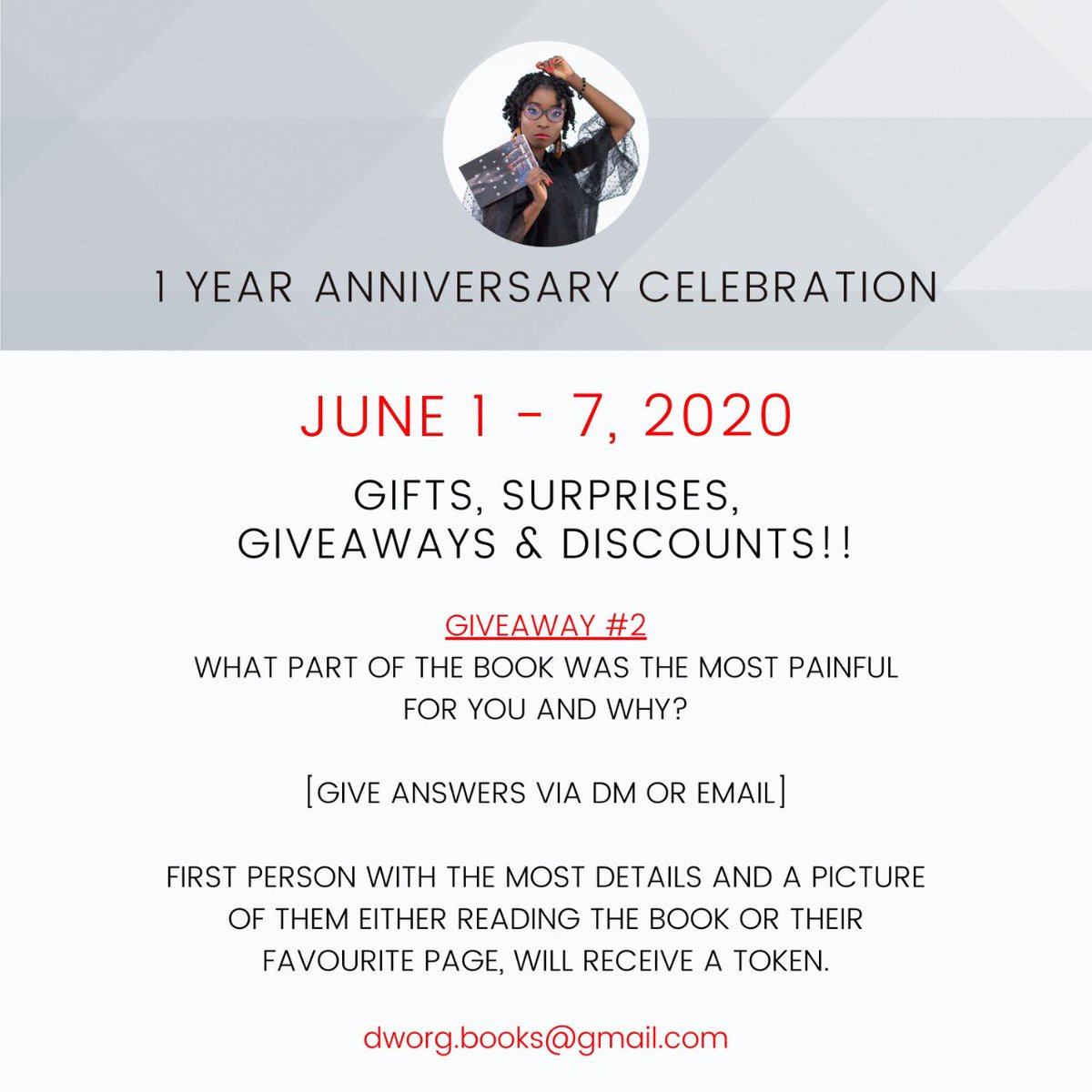 Daniellia_White's tweet photo. 30 DAYS OF CELEBRATION!!! 🍾🍾🍾
#letsgo #convoinmotion #thedepthsofmyscars©️ #TDOMS
#bookpackages #discounts #giveaways #newmerch #rollout https://t.co/1bEtD02UJt