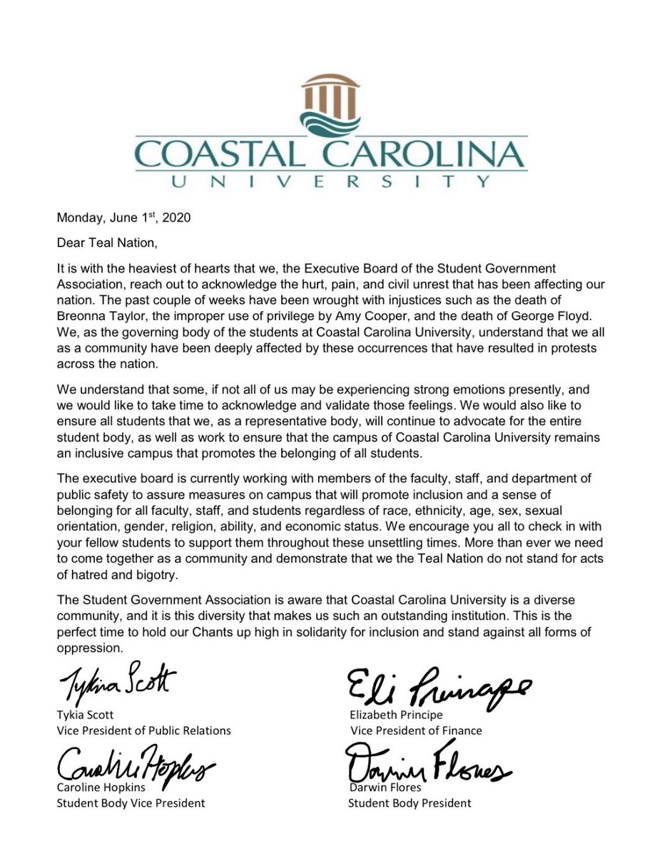 CoastalSGA (@coastalsga) on Twitter photo We Stand together for justice. Our community has been heard and we will continue to improve life on campus for all students regardless of identity. We Stand together for justice. Our community has been heard and we will continue to improve life on campus for all students regardless of identity.