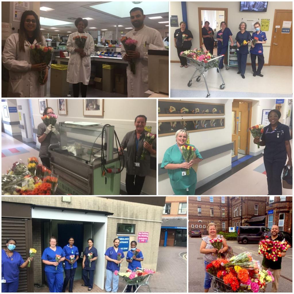 volunteers have been out to give food packs, flowers and show our appreciation:- Oasis academy, Kashmir house, Temporary accomodations in cheetham, bus depot, and, Local Care homes. Also others that are tagged. Thnx to @Tescocheetham for the collaboration