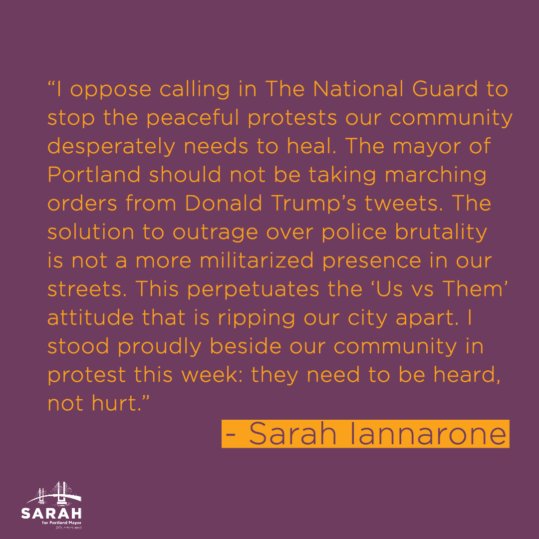 Personal statement from Sarah Iannarone regarding the National Guard. (thread)