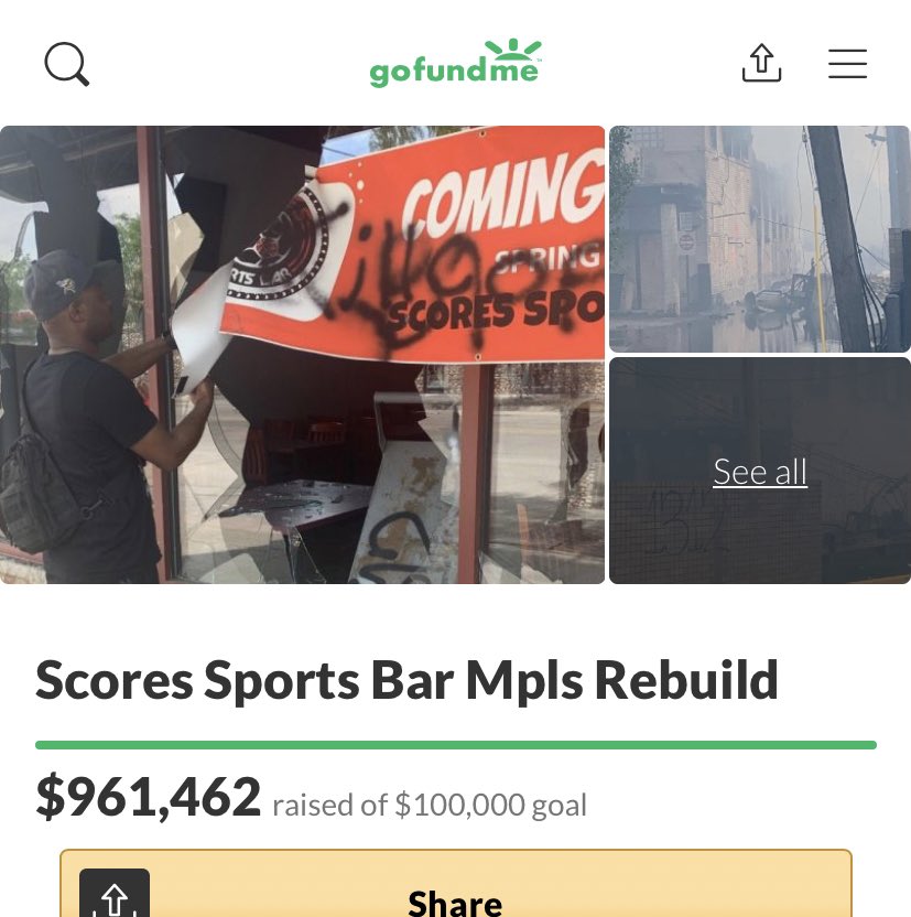 Some of the businesses that were destroyed in the George Floyd fallout have gotten a lot of attention online, which helped them vastly exceed their fundraising goals by 10x or 20x...